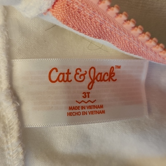 Cat & Jack Girl Toddler Hooded Towel Terry Zip Up Swim Cover Up - Picture 2 of 6